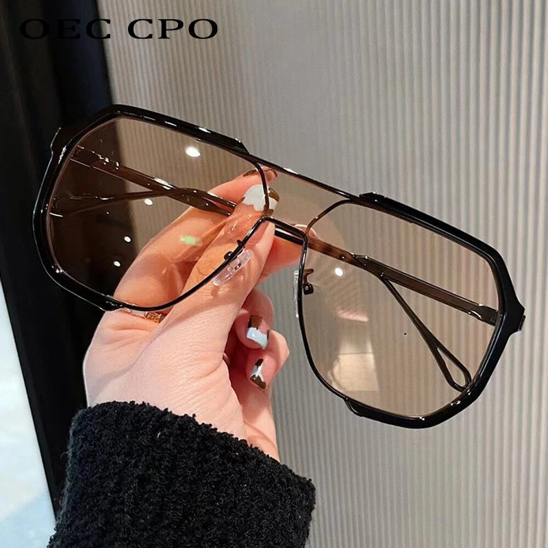 Tendências punk óculos de sol feminino óculos de sol de grandes dimensões moda para homens novo steampunk feminino uv400 de sol oculos