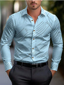 Camisas havaianas de manga comprida masculina, lapela casual de negócios, blusa de praia, roupas masculinas, moda feminina, rua vocacional, verão