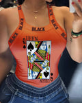 Camiseta sexy com estampa feminina, colete pequeno, verão, casual, legal, sem mangas, moda
