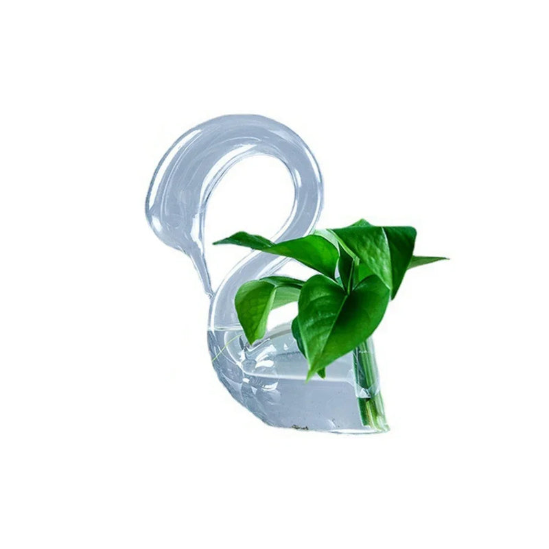 Vaso de flores hidropônico em forma de cisne, vidro transparente, decoração de casa, presentes de feriado, casamento