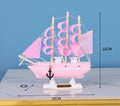 Modelo de veleiro de madeira para escritório e sala, decoração estilo mediterrâneo, artesanato criativo, vela suave, 1pc