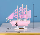 Modelo de veleiro de madeira para escritório e sala, decoração estilo mediterrâneo, artesanato criativo, vela suave, 1pc