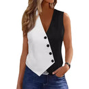 Colete Estilo Europeu V-neck Contrastante