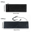 Teclado de silicone dobrável 85/109 teclas USB com fio silencioso à prova d'água à prova de poeira Soft Touch Rollup para notebook laptop