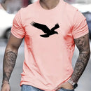 Camiseta casual masculina com gráfico Eagle, tops de manga curta, tamanho extra grande, camiseta masculina, camisa de primavera, roupas de verão, 5XL