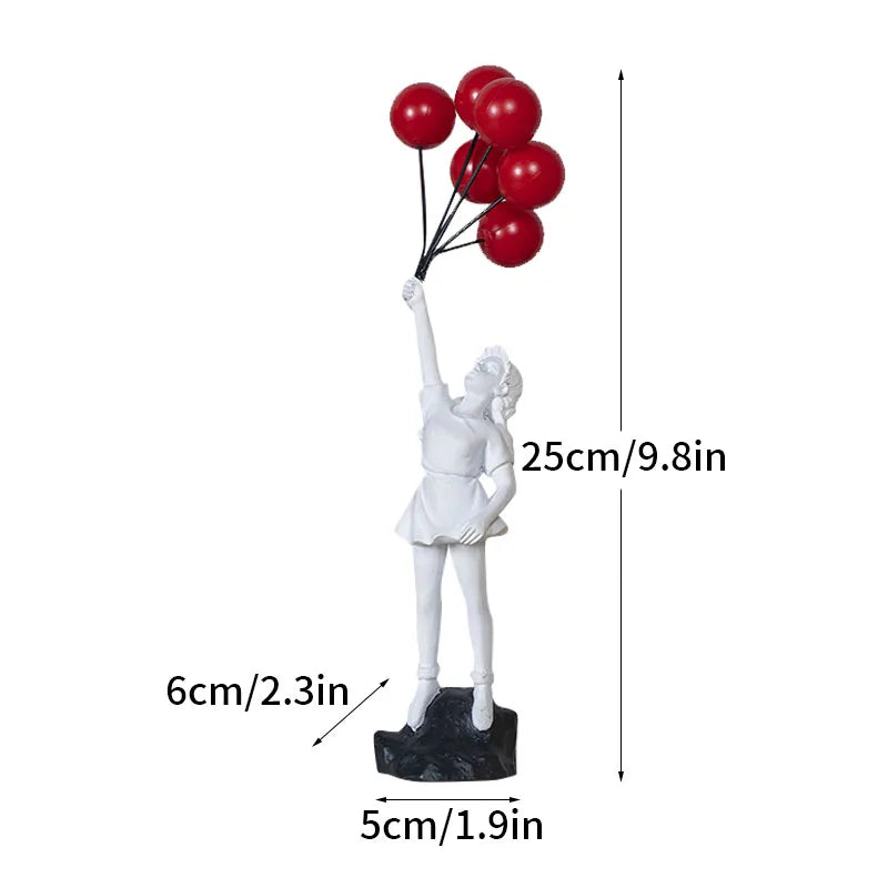 Coleção de Escultura Banksy, Estátua Flower Thrower, Pop Art, Estatueta Moderna Menina Balão, Decoração Home Office