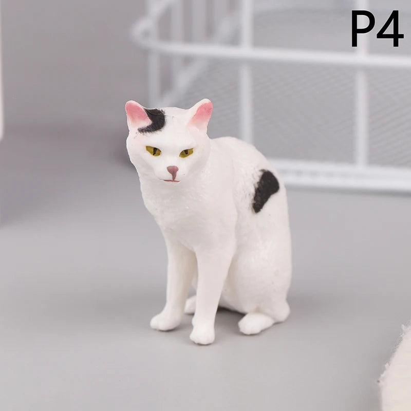 Deitado gato laranja estatueta, simulação sólida modelo animal, decoração desktop bonito, ornamento Mini Pet, 1pc