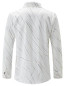 Europa e nos Estados Unidos transfronteiriço músculo louco venda quente nova moda masculina linha impressão casual camisa de lapela de manga longa