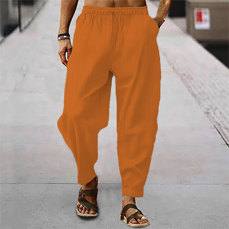 Calça de bezerro com listra de algodão respirável masculina, estilo hip-hop, casual esportiva, bezerro, verão, nova