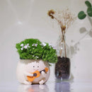 Vasos de plantador de rosto para plantas de interior bonito pote de planta de guitarra, vasos de flores de rosto sorridente suculentas plantador presente ideal