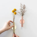 Criativo Rose Golden Vase Wall Holder, vaso de flores de aço inoxidável, decoração do casamento para sala de estar, espelho, 1Pc