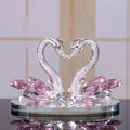 Cisnes de cristal ornamento estatuetas de vidro peso de papel artesanato criativo cisne figuras de vidro sala estar decorações de mesa