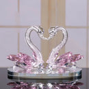 Cisnes de cristal ornamento estatuetas de vidro peso de papel artesanato criativo cisne figuras de vidro sala estar decorações de mesa