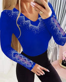 Brilho Geométrico - Blusa de Verão com Pedrarias