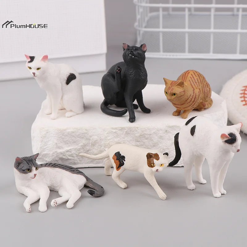 Deitado gato laranja estatueta, simulação sólida modelo animal, decoração desktop bonito, ornamento Mini Pet, 1pc