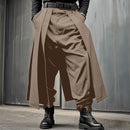 Incerun-calças plissadas soltas para homens, cor sólida, casual, perna larga, streetwear, moda
