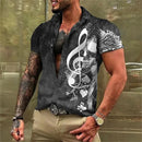 Aloha Musical - Camisa Havaiana com Notas Musicais