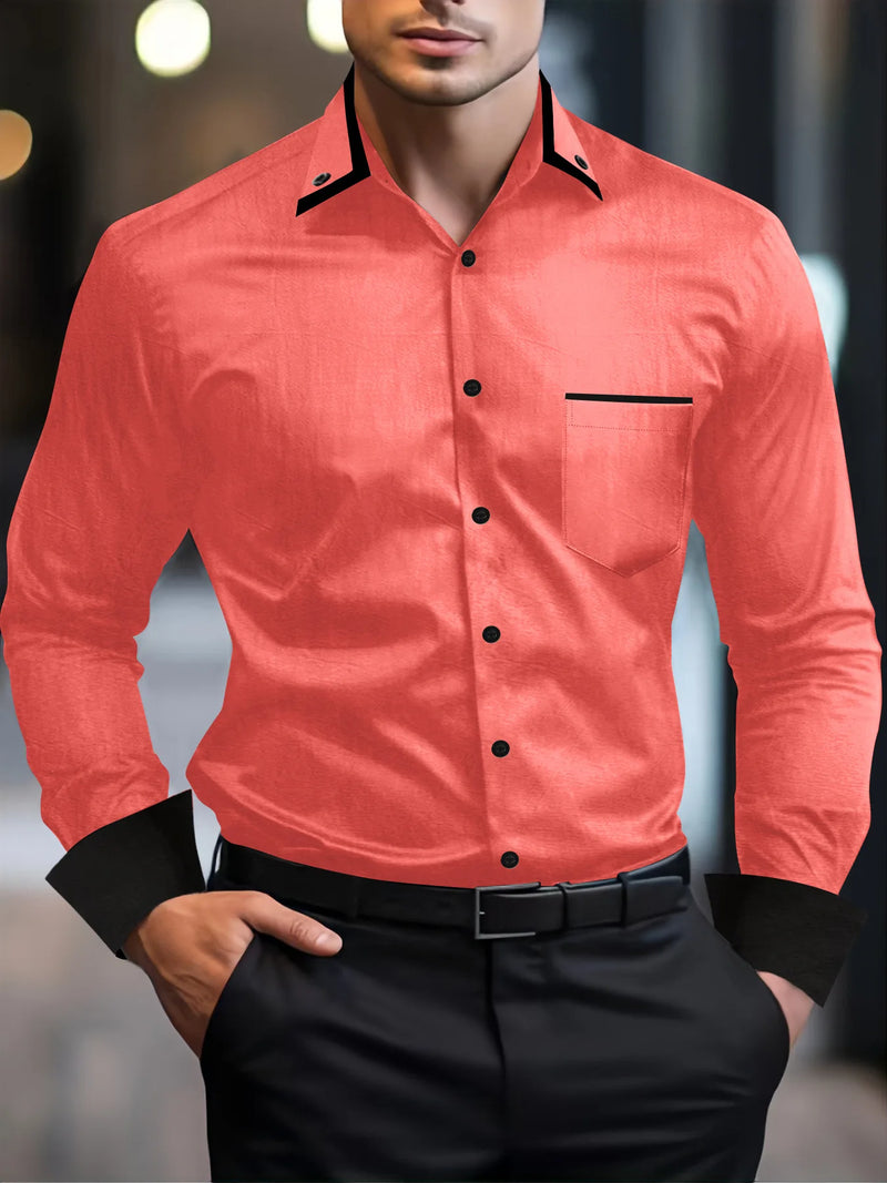 Camisa casual de manga comprida masculina, combinando cores lapela, cardigã de negócios solto, moda tendência primavera-outono, alta qualidade, nova