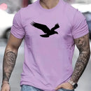 Camiseta casual masculina com gráfico Eagle, tops de manga curta, tamanho extra grande, camiseta masculina, camisa de primavera, roupas de verão, 5XL
