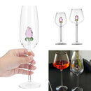 Criativo 3d rosa vidro rosa embutido vermelho branco copos de vinho copo drinkware cálice flauta champanhe doméstico adorável presente dos namorados
