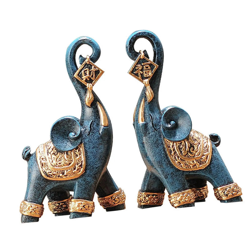 Dupla de Elefantes Modernos - Elegância em Resina para Decorar!