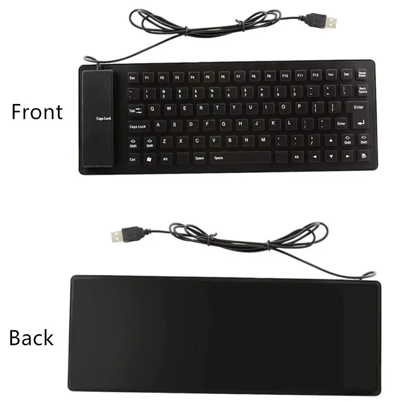 Teclado de silicone dobrável 85/109 teclas USB com fio silencioso à prova d'água à prova de poeira Soft Touch Rollup para notebook laptop