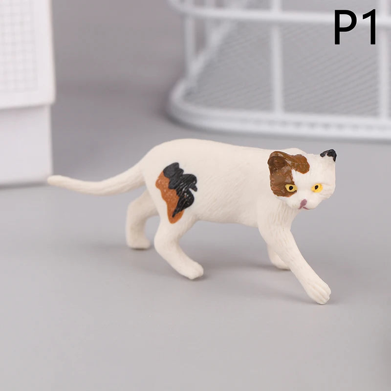 Deitado gato laranja estatueta, simulação sólida modelo animal, decoração desktop bonito, ornamento Mini Pet, 1pc