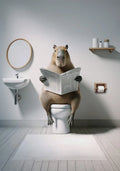 WC Animais Pintura De Lona, Leitura De Jornal, Ovelha Jacaré, Cartaz Doberman Print, Arte Da Parede, Room Pictures, Decoração De Casa