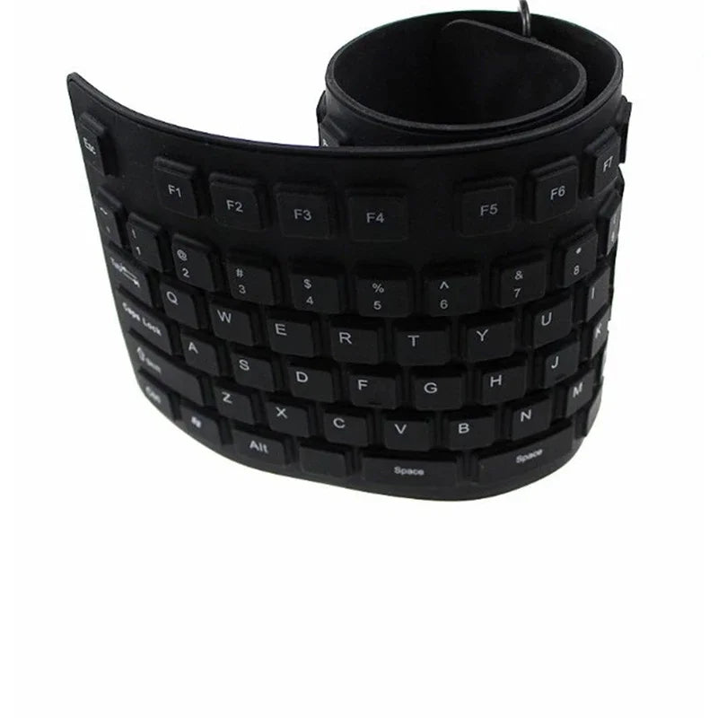 Teclado de silicone dobrável 85/109 teclas USB com fio silencioso à prova d'água à prova de poeira Soft Touch Rollup para notebook laptop