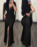 Elegância em Movimento - Vestido com Tassel e Fenda Deslumbrante