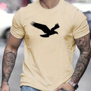 Camiseta casual masculina com gráfico Eagle, tops de manga curta, tamanho extra grande, camiseta masculina, camisa de primavera, roupas de verão, 5XL