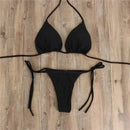 Conjunto de maiô sexy biquíni feminino, sutiã acolchoado push-up, tanga duas peças, moda praia, roupa de banho, fêmea, verão