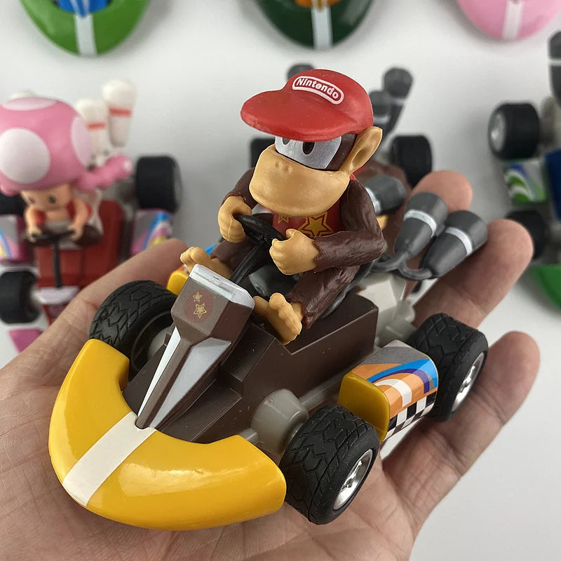 Action Figure Brinquedos de Super Mario, Puxe o Carro, Yoshi Verde, Donkey Kong, Bowser, Luigi, Sapo, Jogo de Anime, Presentes para Crianças, 24 Estilos