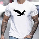 Camiseta casual masculina com gráfico Eagle, tops de manga curta, tamanho extra grande, camiseta masculina, camisa de primavera, roupas de verão, 5XL