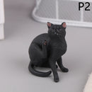 Deitado gato laranja estatueta, simulação sólida modelo animal, decoração desktop bonito, ornamento Mini Pet, 1pc