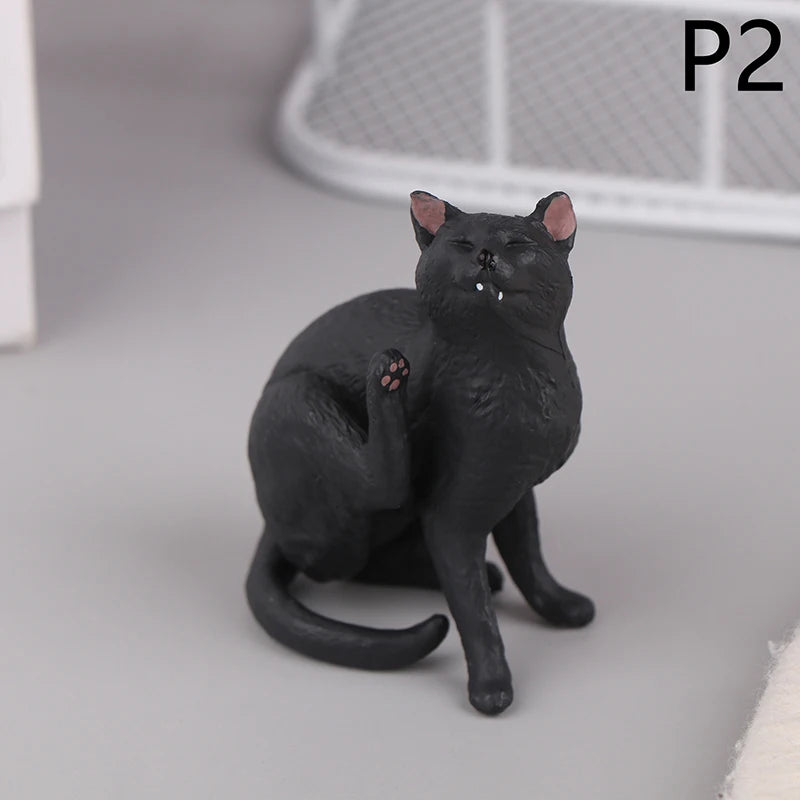 Deitado gato laranja estatueta, simulação sólida modelo animal, decoração desktop bonito, ornamento Mini Pet, 1pc