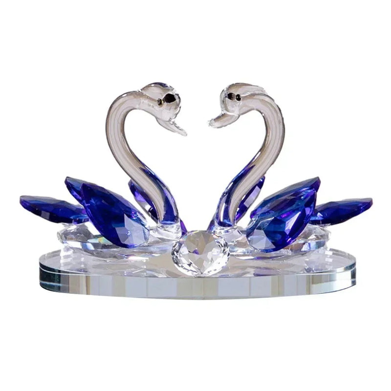Cisnes de cristal ornamento estatuetas de vidro peso de papel artesanato criativo cisne figuras de vidro sala estar decorações de mesa