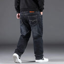 Calça jeans masculina de tamanho grande, faixa elástica, calça grande, cintura alta, calça jeans masculina, marido plus size, gorda, n ° 40