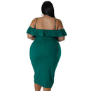 Vestido Bodycon com gola redonda de verão feminino, Tamanhos grandes, vestido espaguete, Casual, Manga curta, Festa, Feriados, 2023