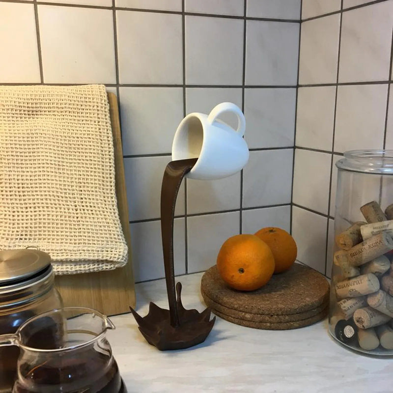 Café Mágico – Escultura de Derramamento Criativo para Decoração