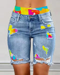 Elegância Urbana - Denim Skinny com Estampa e Rasgos