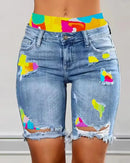 Elegância Urbana - Denim Skinny com Estampa e Rasgos