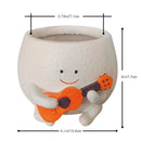 Vasos de plantador de rosto para plantas de interior bonito pote de planta de guitarra, vasos de flores de rosto sorridente suculentas plantador presente ideal