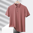Tamanho grande 9xl 8xl verão de alta qualidade respirável moda manga curta secagem rápida preto azul vermelho náilon gelo seda polo camisas dos homens