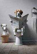 WC Animais Pintura De Lona, Leitura De Jornal, Ovelha Jacaré, Cartaz Doberman Print, Arte Da Parede, Room Pictures, Decoração De Casa