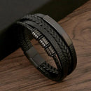 Pulseira Masculina Clássica Trançada Multi Camadas