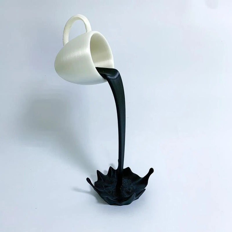 Café Mágico – Escultura de Derramamento Criativo para Decoração