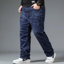 Calça jeans masculina de tamanho grande, faixa elástica, calça grande, cintura alta, calça jeans masculina, marido plus size, gorda, n ° 40