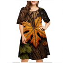 Vestido de gota de chuva verde verde feminino, manga curta, decote em O, solto, vestidos plus size, impressão 3D, mini, casual, moda verão, 5XL, 6XL
