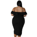 Vestido Bodycon com gola redonda de verão feminino, Tamanhos grandes, vestido espaguete, Casual, Manga curta, Festa, Feriados, 2023